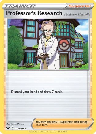 Professor's Research 178/202  - Reverse Holofoil SWSH01 Sword & Shield Base Set - Holo Rare
