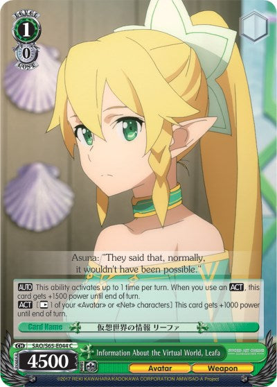 Information About the Virtual World, Leafa [SAO/S65 - SAO/S65-E044 C]