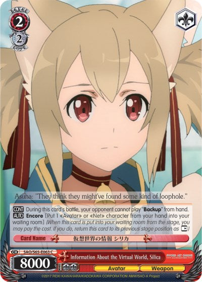 Information About the Virtual World, Silica [SAO/S65 - SAO/S65-E063 C]
