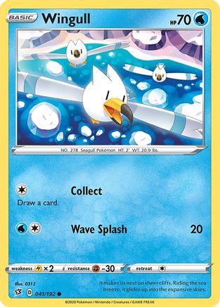 Wingull 041/192  - Reverse Holofoil SWSH02 Rebel Clash - Common