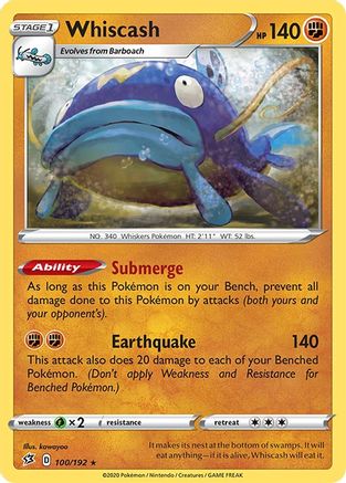 Whiscash 100/192  SWSH02 Rebel Clash - Rare