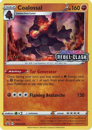 Coalossal SWSH024  - Holofoil SWSH Sword & Shield Promo Cards - Promo