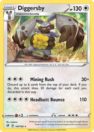 Diggersby 147  SWSH02 Rebel Clash - Rare