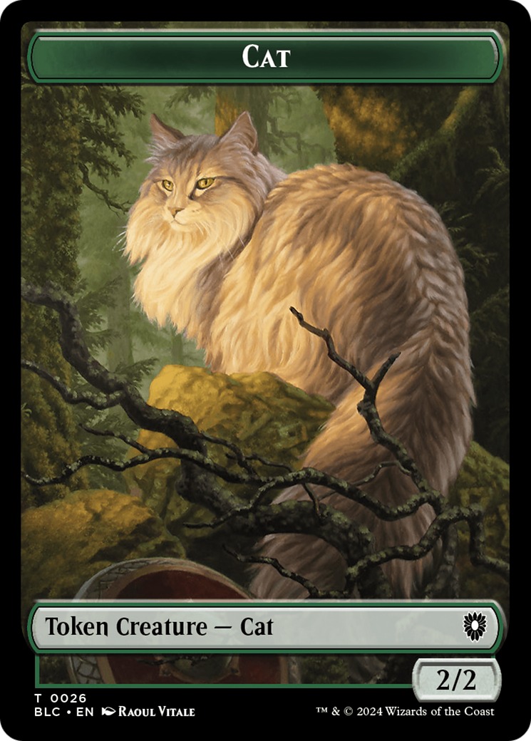 Cat (TBLC-026) - Bloomburrow Commander Tokens Foil
