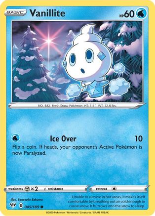 Vanillite 045/189  SWSH03 Darkness Ablaze - Common