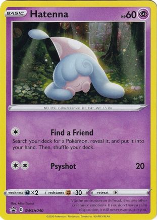 Hatenna SWSH040  - Holofoil SWSH Sword & Shield Promo Cards - Promo