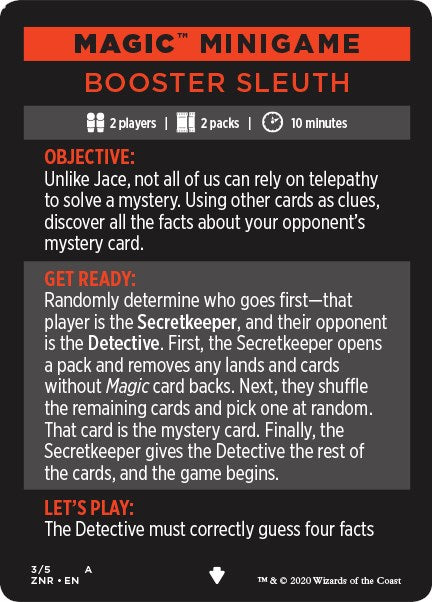 Magic Minigame: Booster Sleuth [ZNR - 3]