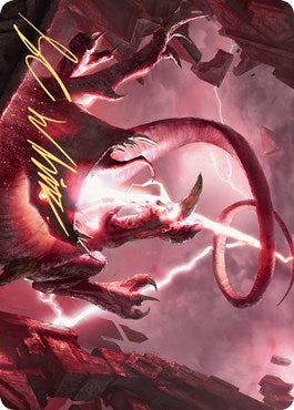 Thundering Rebuke Art Card (Gold-Stamped Signature) [ASZNR - 68]