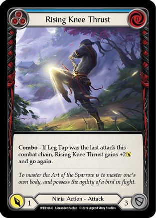 Rising Knee Thrust (Blue) (WTR106) - Welcome to Rathe Unlimited Edition Rainbow Foil