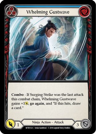 Whelming Gustwave (Blue) (WTR112) - Welcome to Rathe 1st Edition Rainbow Foil