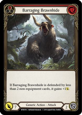Barraging Brawnhide (Red) (WTR176) - Welcome to Rathe Unlimited Edition Rainbow Foil