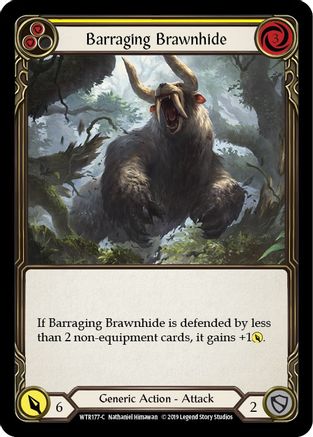 Barraging Brawnhide (Yellow) (WTR177) - Welcome to Rathe Unlimited Edition