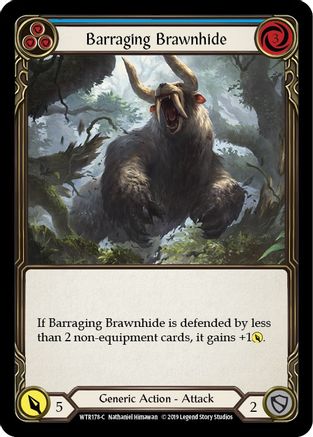 Barraging Brawnhide (Blue) (WTR178) - Welcome to Rathe 1st Edition Rainbow Foil