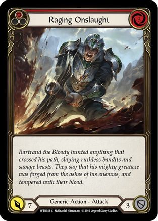 Raging Onslaught (Red) (WTR188) - Welcome to Rathe 1st Edition Rainbow Foil