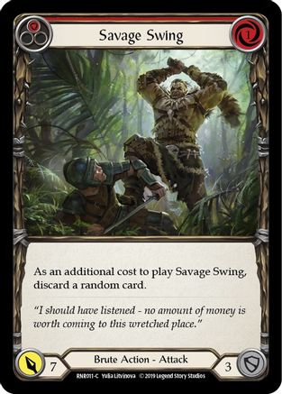 Savage Swing (Red) (RNR011) - Hero Deck: Rhinar 1st Edition
