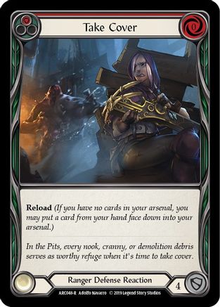 Take Cover (Red) (ARC048) - Arcane Rising 1st Edition Rainbow Foil