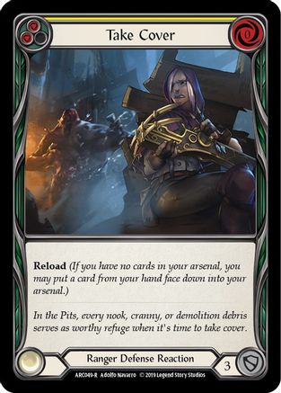 Take Cover (Yellow) (ARC049) - Arcane Rising Unlimited Edition Rainbow Foil