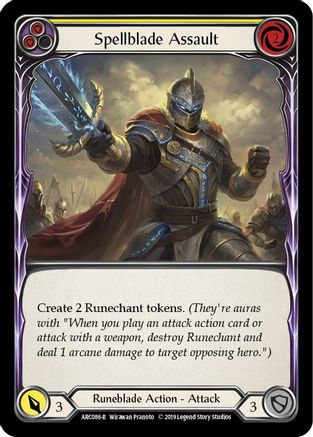 Spellblade Assault (Yellow) (ARC086) - Arcane Rising 1st Edition Rainbow Foil