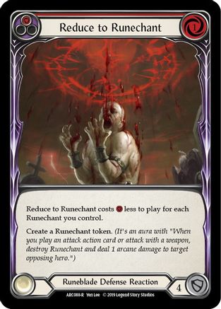 Reduce to Runechant (Red) (ARC088) - Arcane Rising Unlimited Edition Rainbow Foil