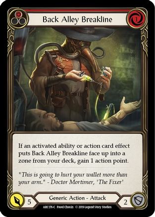 Back Alley Breakline (Red) (ARC176) - Arcane Rising 1st Edition Rainbow Foil