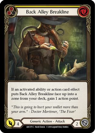 Back Alley Breakline (Yellow) (ARC177) - Arcane Rising Unlimited Edition Rainbow Foil
