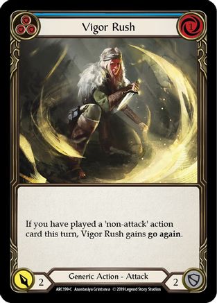 Vigor Rush (Blue) (ARC199) - Arcane Rising 1st Edition Rainbow Foil