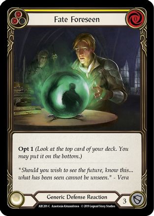 Fate Foreseen (Yellow) (ARC201) - Arcane Rising 1st Edition