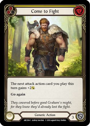 Come to Fight (Yellow) (ARC204) - Arcane Rising Unlimited Edition Rainbow Foil