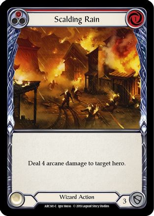 Scalding Rain (Red) (ARC141) - Arcane Rising 1st Edition Rainbow Foil