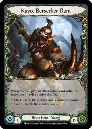 Kayo, Berserker Runt (CRU002) - Crucible of War Unlimited Edition Rainbow Foil