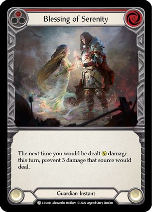 Blessing of Serenity (Red) (CRU041) - Crucible of War 1st Edition Rainbow Foil