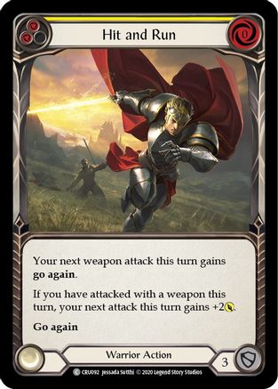 Hit and Run (Yellow) (CRU092) - Crucible of War Unlimited Edition Rainbow Foil