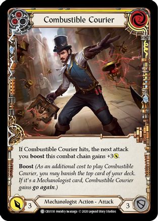Combustible Courier (Yellow) (CRU110) - Crucible of War Unlimited Edition Rainbow Foil