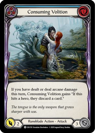 Consuming Volition (Blue) (CRU150) - Crucible of War 1st Edition Rainbow Foil