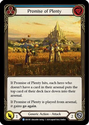 Promise of Plenty (Blue) (CRU185) - Crucible of War 1st Edition Rainbow Foil