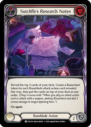Sutcliffe's Research Notes (Red) (CRU154) - Crucible of War Unlimited Edition