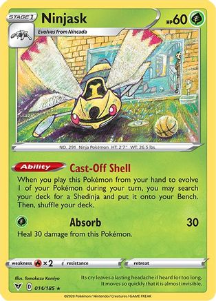 Ninjask 014/185  SWSH04 Vivid Voltage - Rare