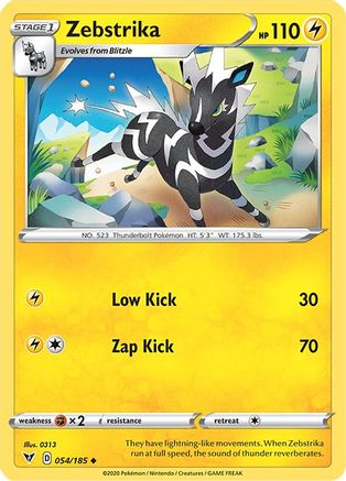 Zebstrika 054/185  - Reverse Holofoil SWSH04 Vivid Voltage - Uncommon