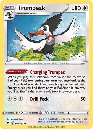 Trumbeak 144/185  - Reverse Holofoil SWSH04 Vivid Voltage - Uncommon