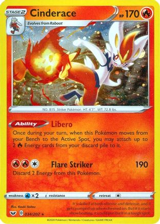 Cinderace 034/202  - Holofoil Miscellaneous Cards & Products - Promo