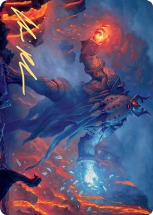 Aegar, the Freezing Flame Art Card (Gold-Stamped Signature) [ASKHM - 55]