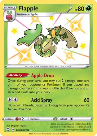 Flapple SV013/SV122  - Holofoil Shining Fates Shiny Vault - Shiny Holo Rare