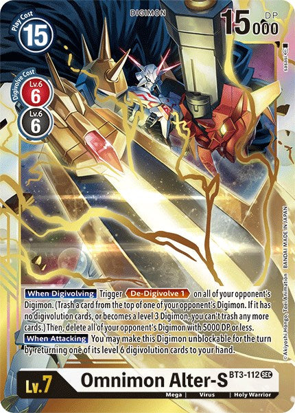Omnimon Alter-S (Secret Rare) [BT01-03B - BT3-112 SEC]
