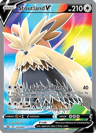 Stoutland V (Full Art) 157/163  - Holofoil SWSH05 Battle Styles - Ultra Rare