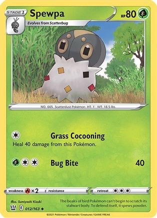 Spewpa 012/163  - Reverse Holofoil SWSH05 Battle Styles - Uncommon