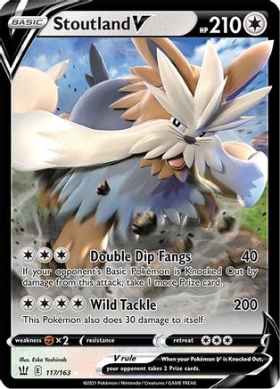 Stoutland V 117/163  - Holofoil SWSH05 Battle Styles - Ultra Rare