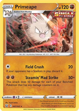 Primeape 067/163  SWSH05 Battle Styles - Rare