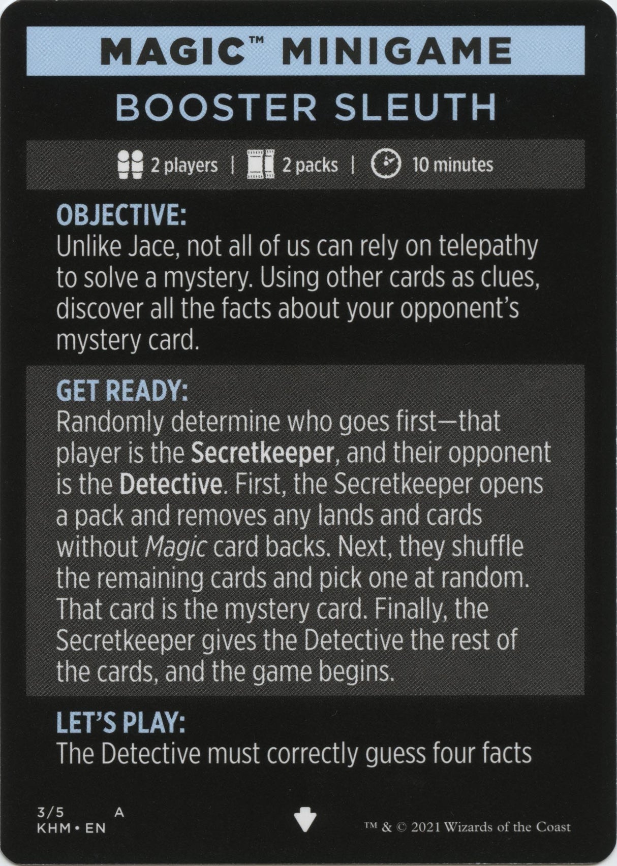 Magic Minigame: Booster Sleuth [KHM - 3]
