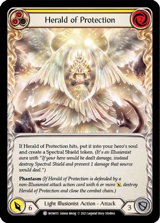 Herald of Protection (Yellow) (MON015) - Monarch 1st Edition Rainbow Foil
