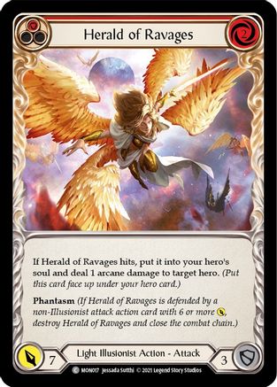 Herald of Ravages (Red) (MON017) - Monarch Unlimited Edition Rainbow Foil
